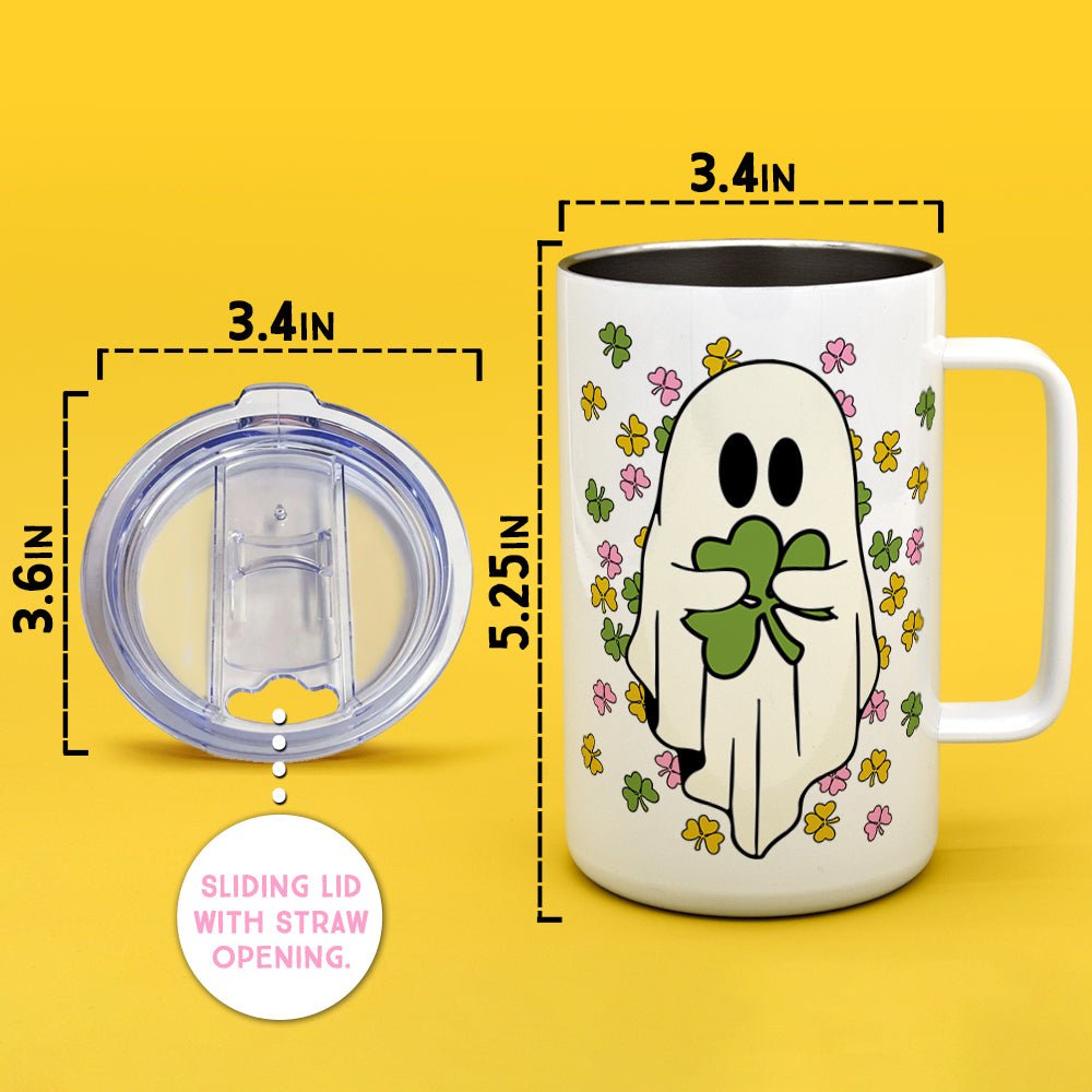 Shamrock Ghost Insulated Travel Mug - Loftipop