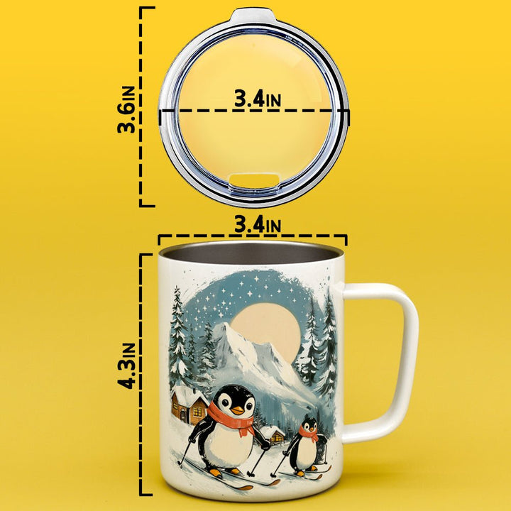 Skiing Penguins Insulated Travel Mug - Loftipop