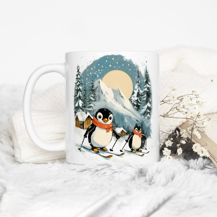 Skiing Penguins Mug - Loftipop