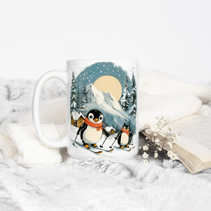 Skiing Penguins Mug - Loftipop