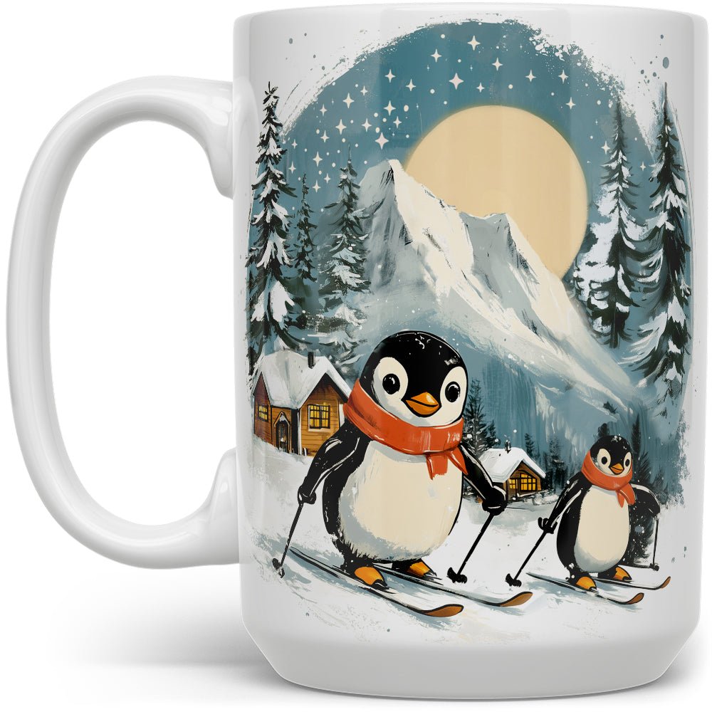 Skiing Penguins Mug - Loftipop