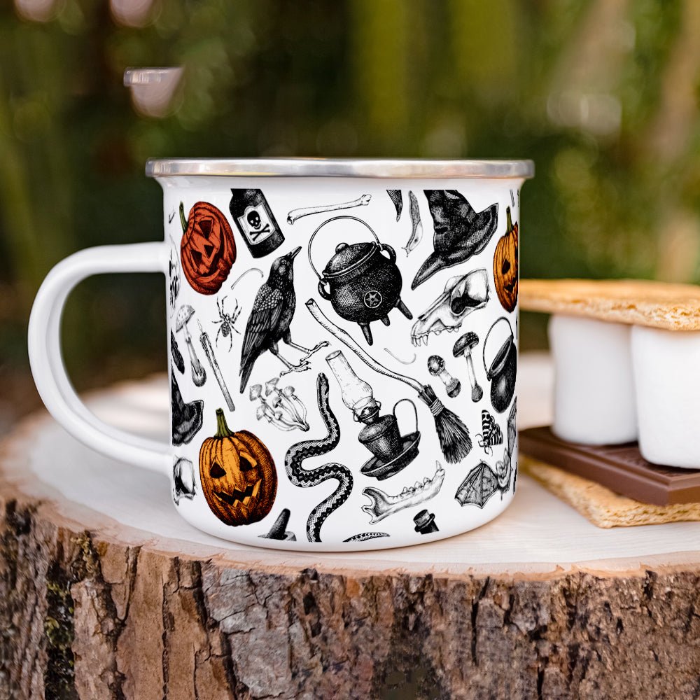 Spooky Halloween Pattern Camp Mug - Loftipop