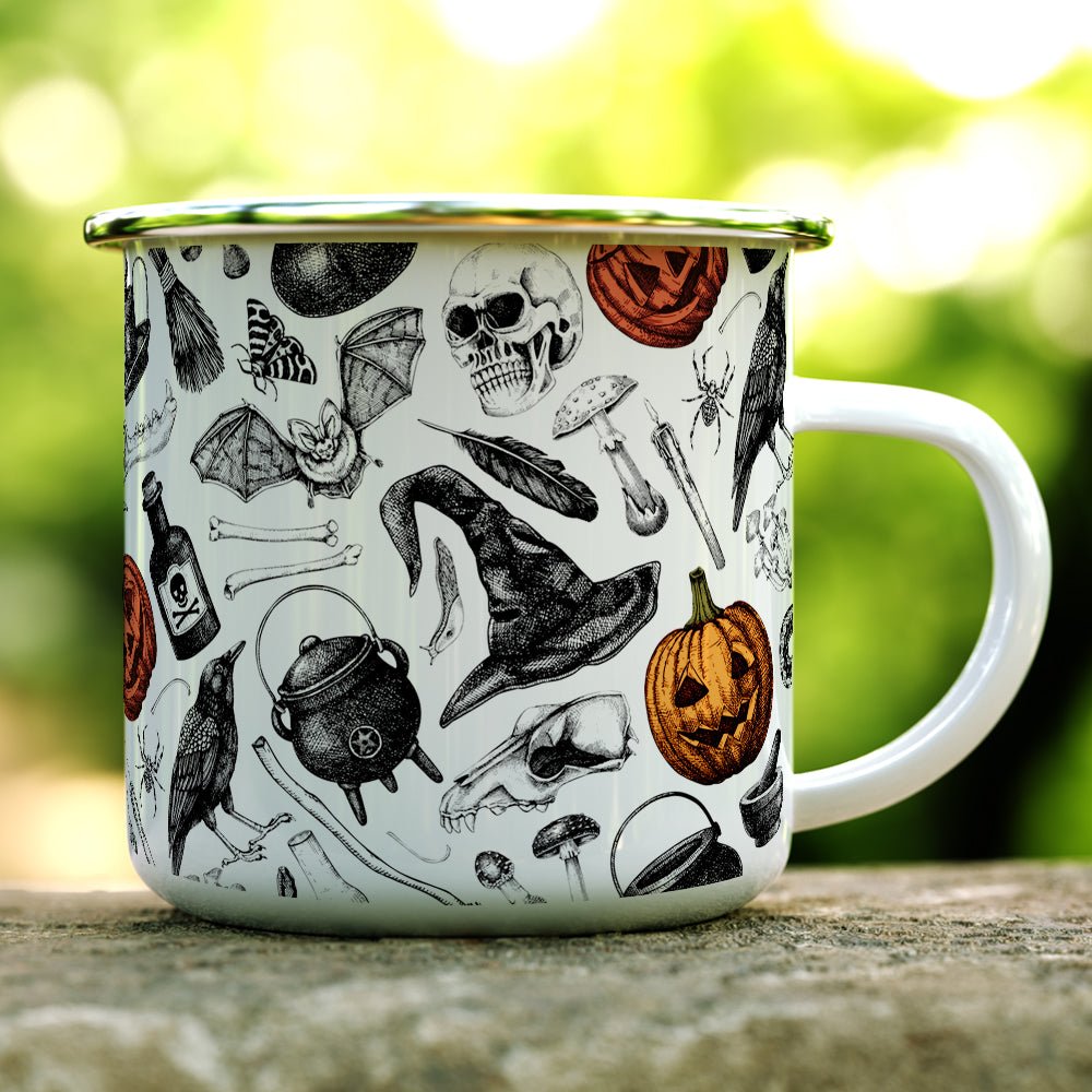 Spooky Halloween Pattern Camp Mug - Loftipop