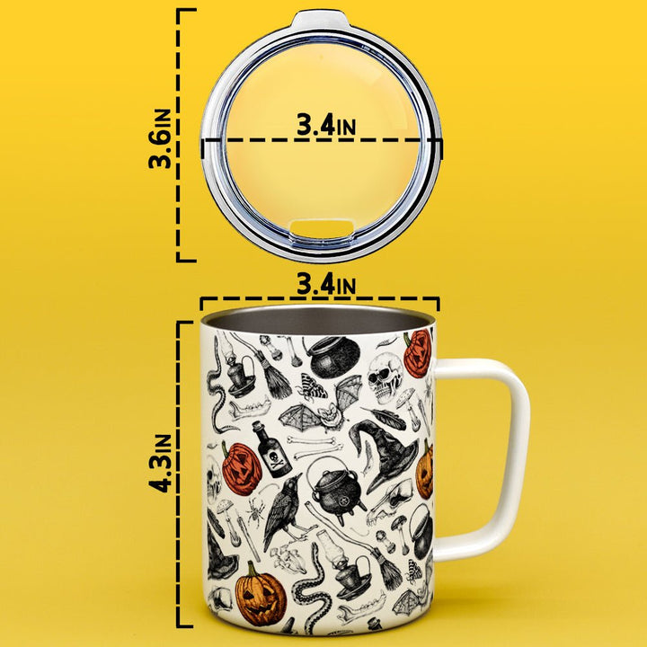 Spooky Halloween Pattern Insulated Travel Mug - Loftipop