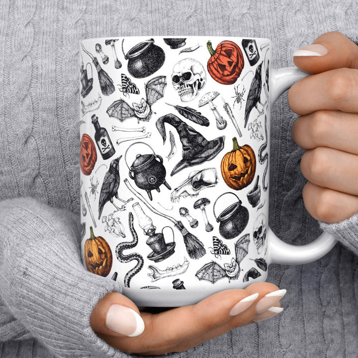 Spooky Halloween Pattern Mug - Loftipop