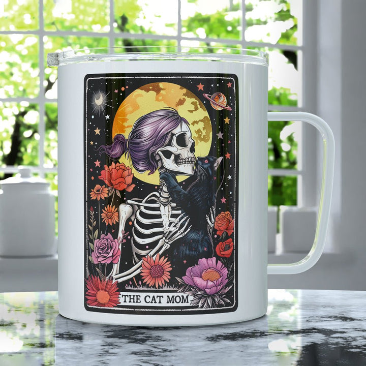 The Cat Mom Tarot Card Insulated Travel Mug - Loftipop