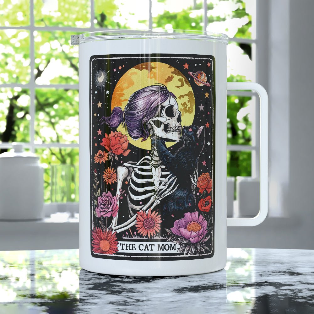 The Cat Mom Tarot Card Insulated Travel Mug - Loftipop