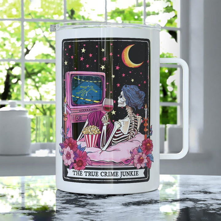 The True Crime Junkie Tarot Card Insulated Travel Mug - Loftipop