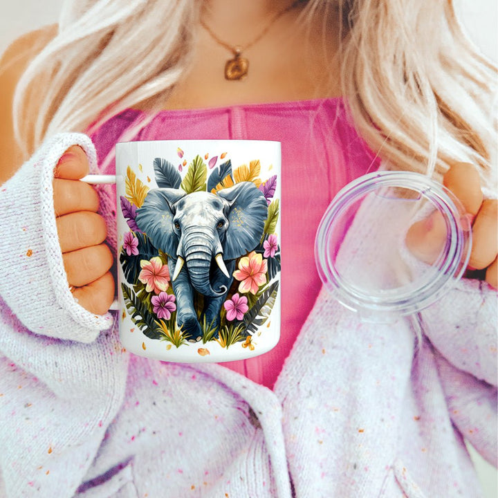 Tropical Elephant Insulated Travel Mug - Loftipop