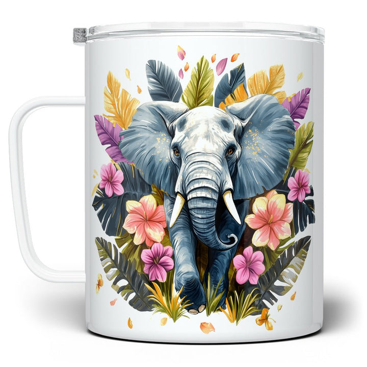 Tropical Elephant Insulated Travel Mug - Loftipop