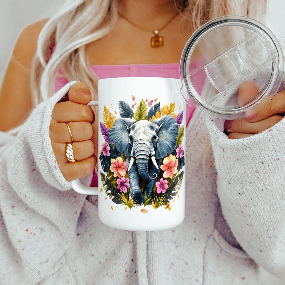 Tropical Elephant Insulated Travel Mug - Loftipop