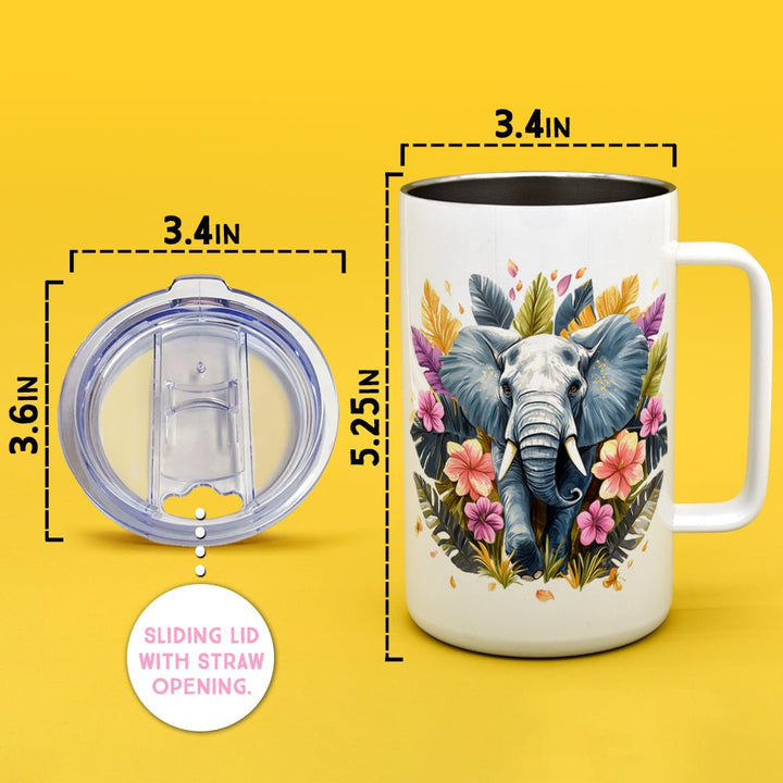 Tropical Elephant Insulated Travel Mug - Loftipop