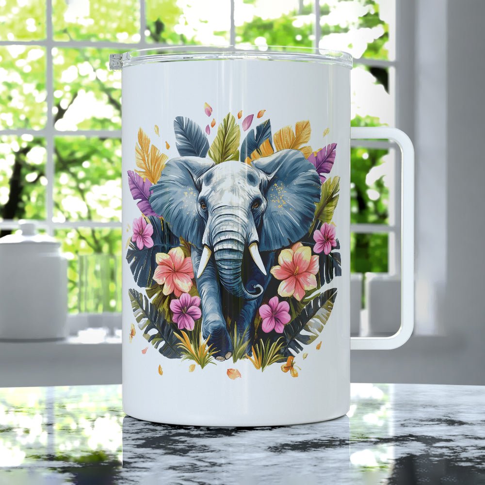 Tropical Elephant Insulated Travel Mug - Loftipop