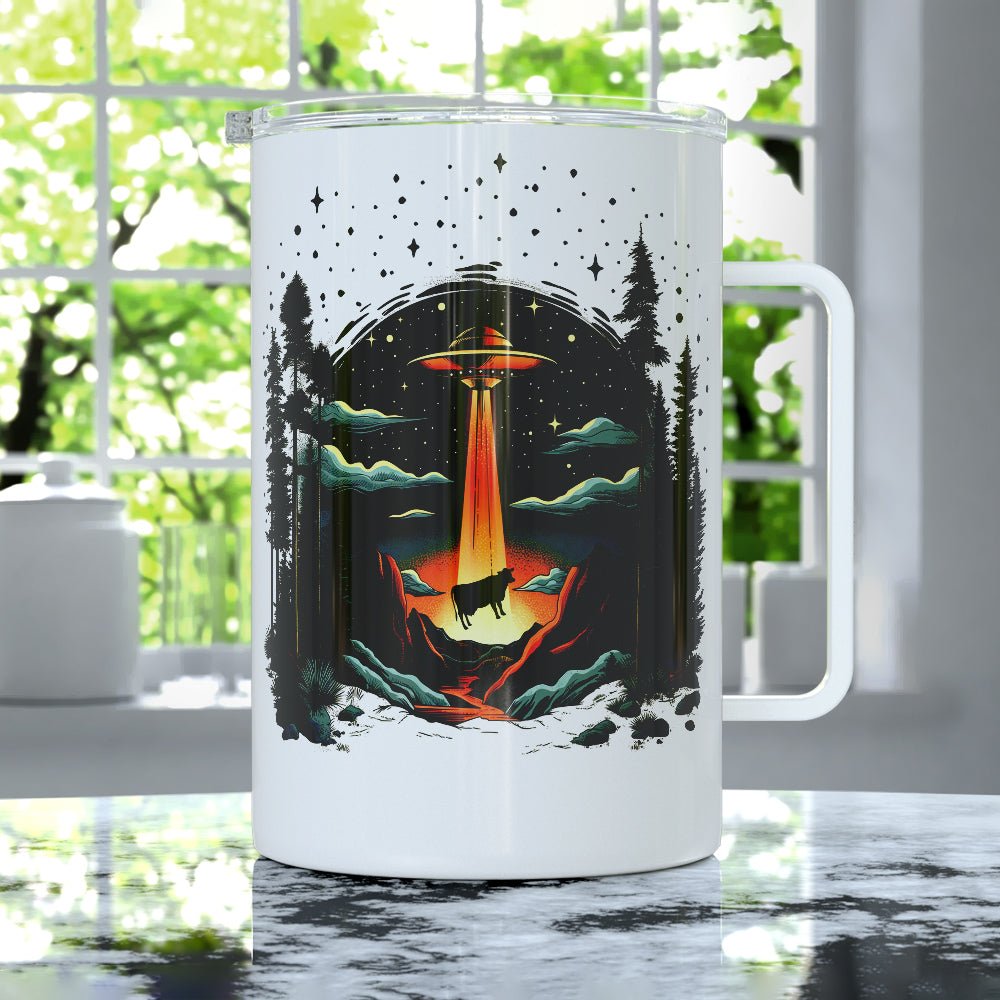 UFO Cow Abduction Insulated Travel Mug - Loftipop