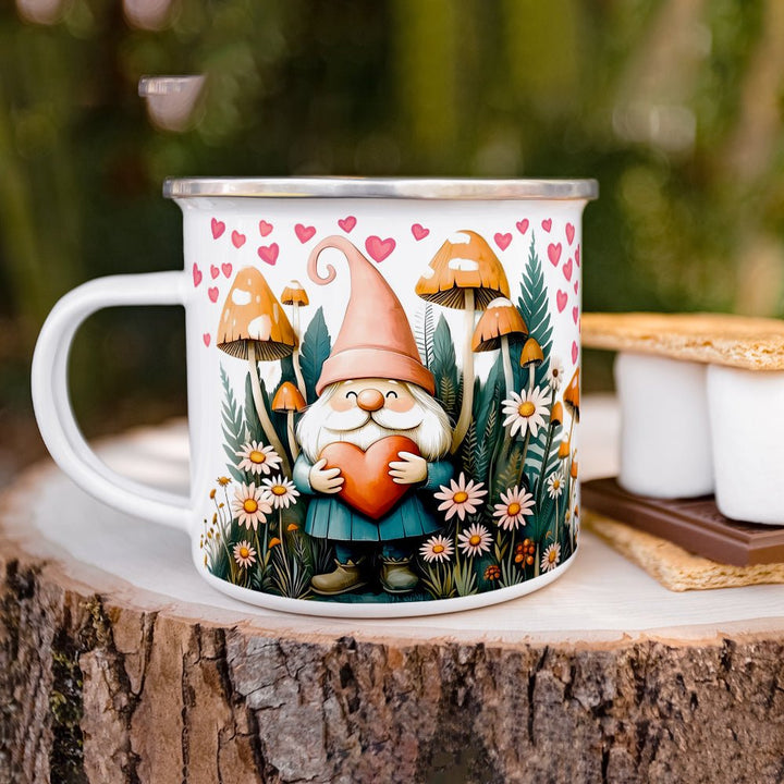 Valentine Garden Gnome Camp Mug - Loftipop