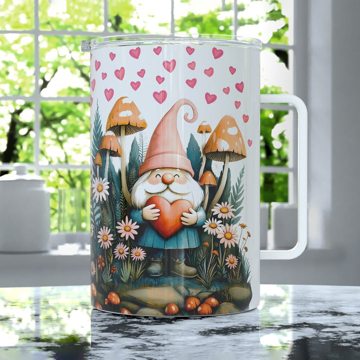 Valentine Garden Gnome Insulated Travel Mug - Loftipop