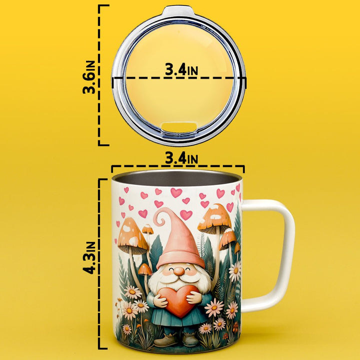 Valentine Garden Gnome Insulated Travel Mug - Loftipop