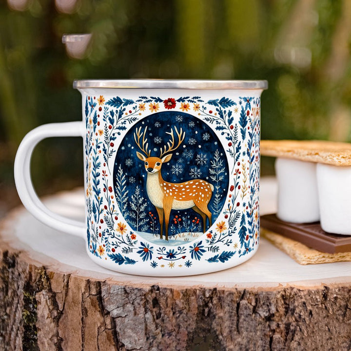 Winter Woodland Deer Camp Mug - Loftipop