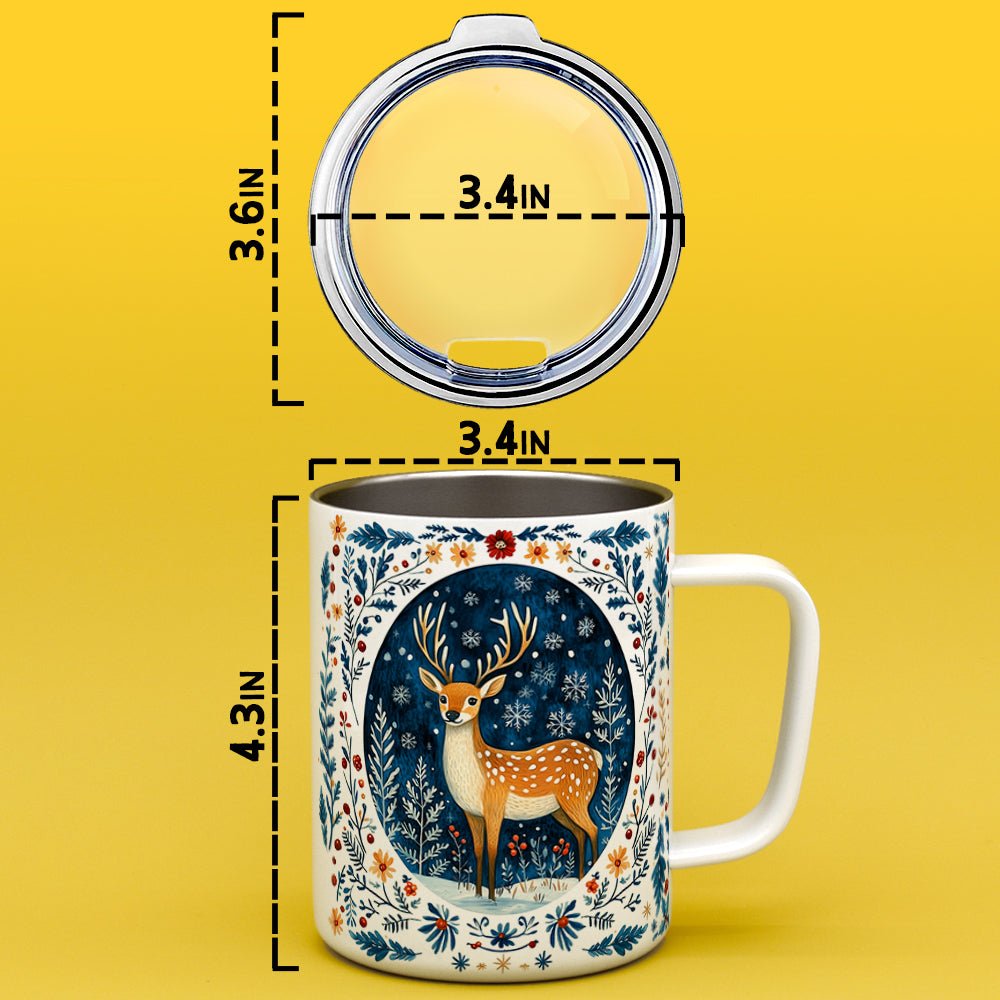 Winter Woodland Deer Insulated Travel Mug - Loftipop