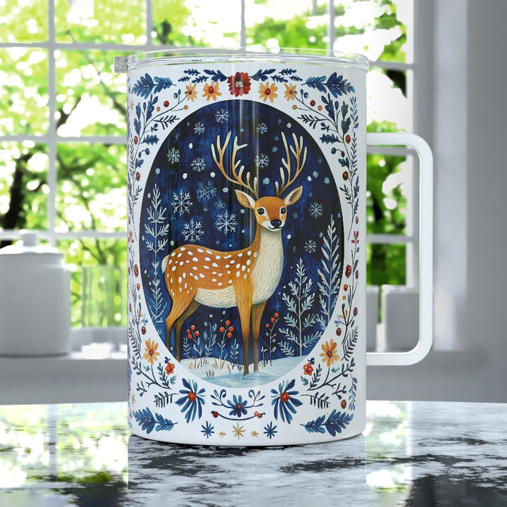 Winter Woodland Deer Insulated Travel Mug - Loftipop