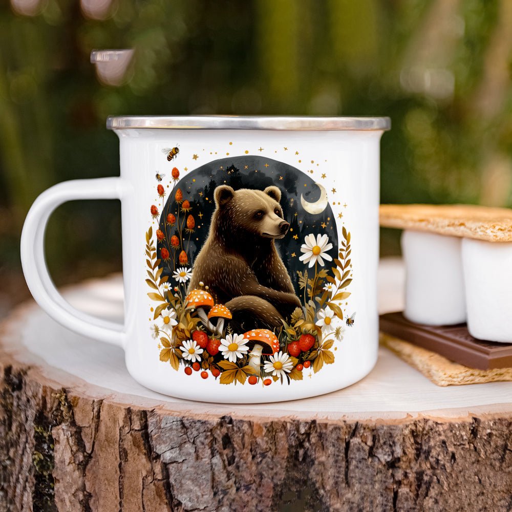 Woodland Autumn Forest Bear Camp Mug - Loftipop