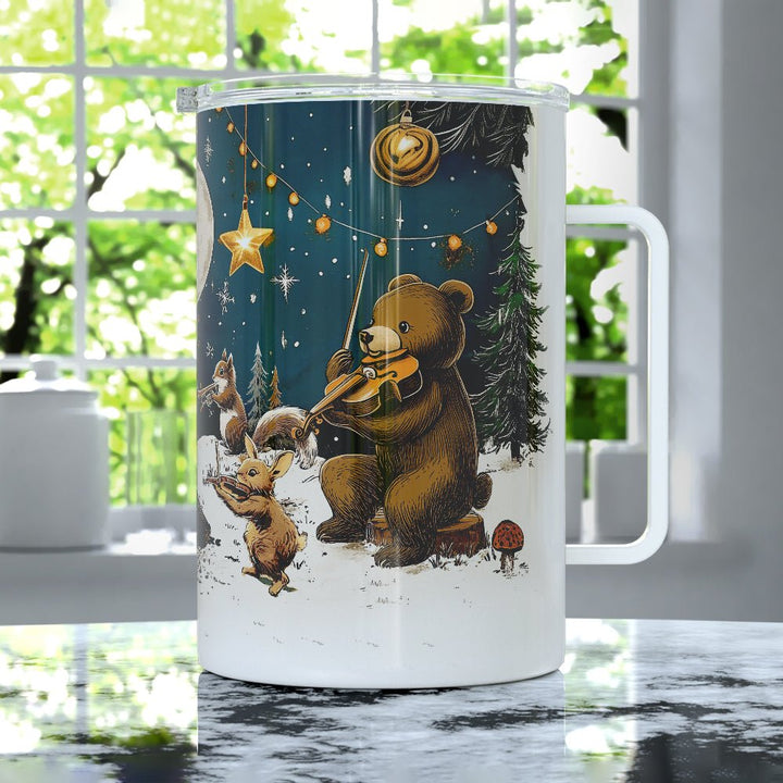 Woodland Christmas Jamboree Insulated Travel Mug - Loftipop