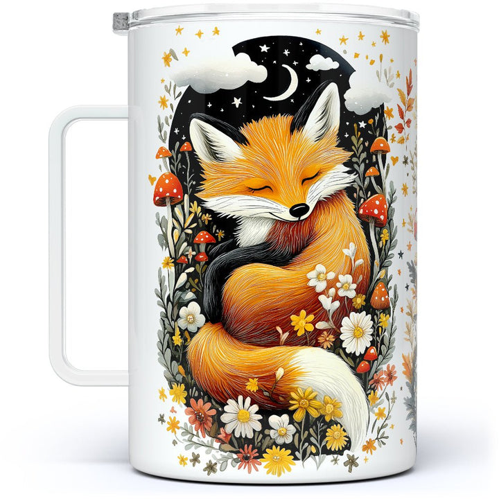 Woodland Sleeping Fox Insulated Travel Mug - Loftipop