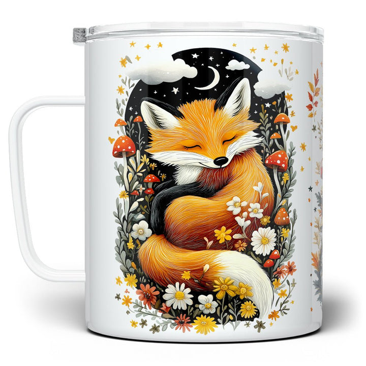 Woodland Sleeping Fox Insulated Travel Mug - Loftipop