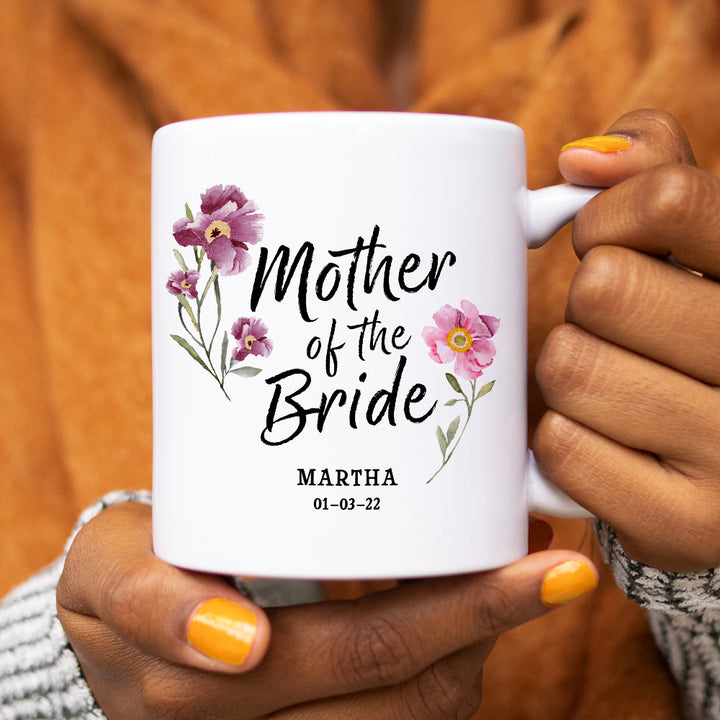 Personalized Mother of the Bride Floral Mug