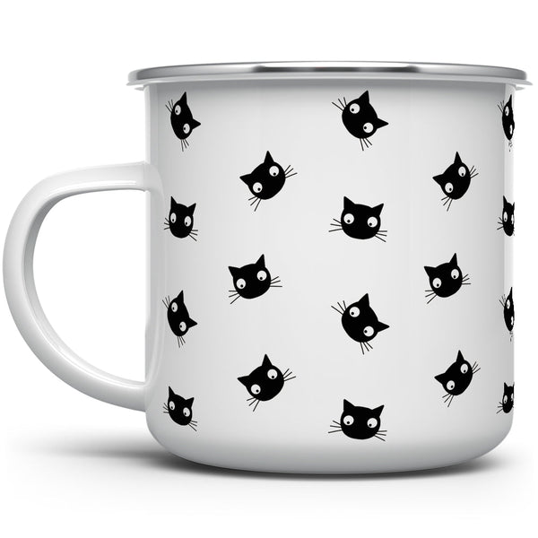 Fabulous Black Cat Mug - World Art Group Designs, Size: 15 oz, White