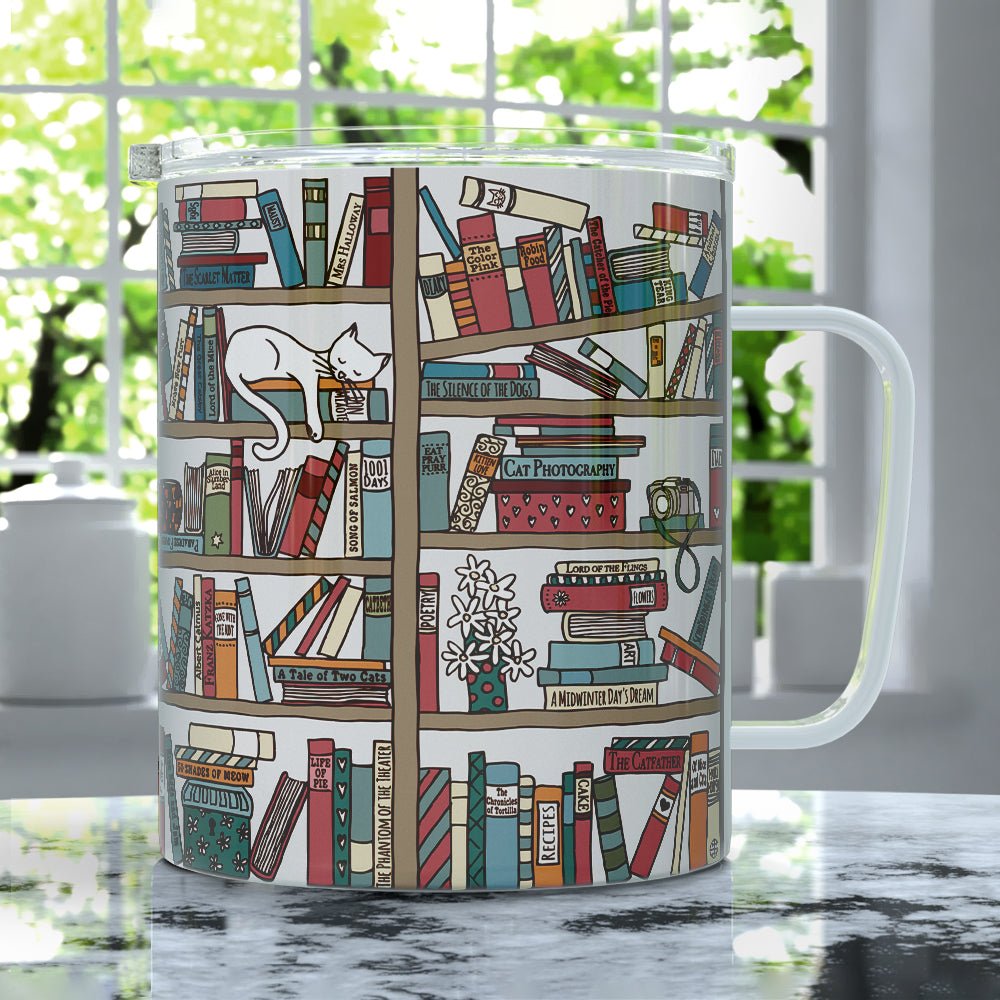 Book Library Insulated Travel Mug - Loftipop