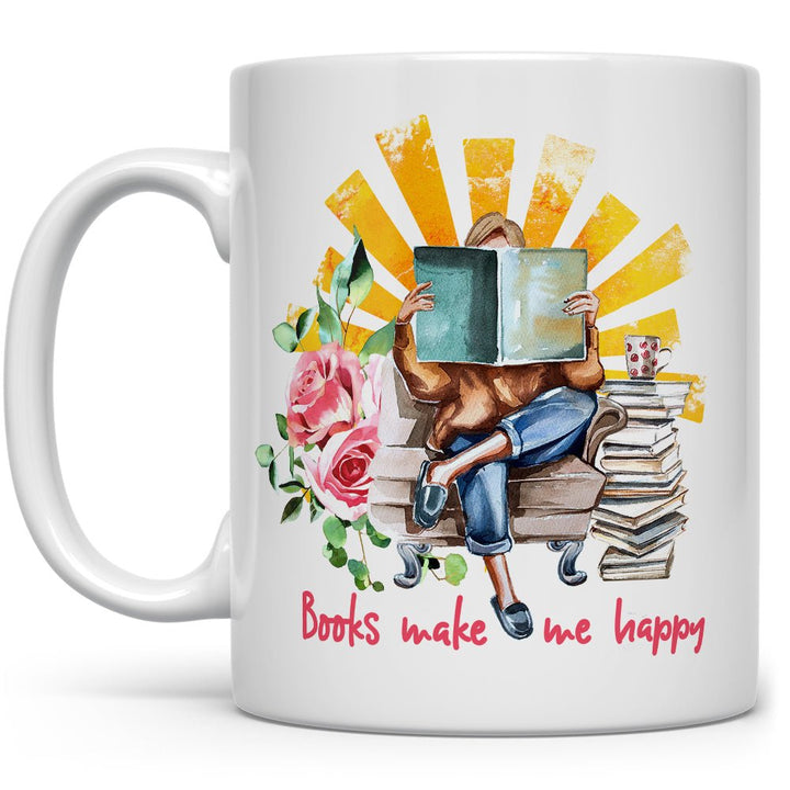 Books Make Me Happy Mug - Loftipop