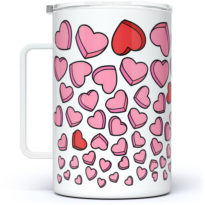 Candy Hearts Insulated Travel Mug - Loftipop