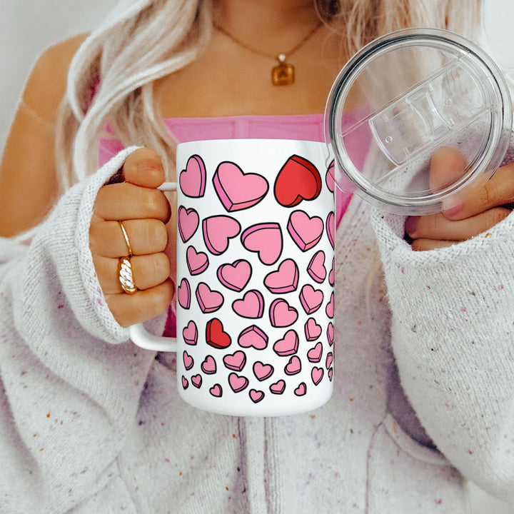 Candy Hearts Insulated Travel Mug - Loftipop