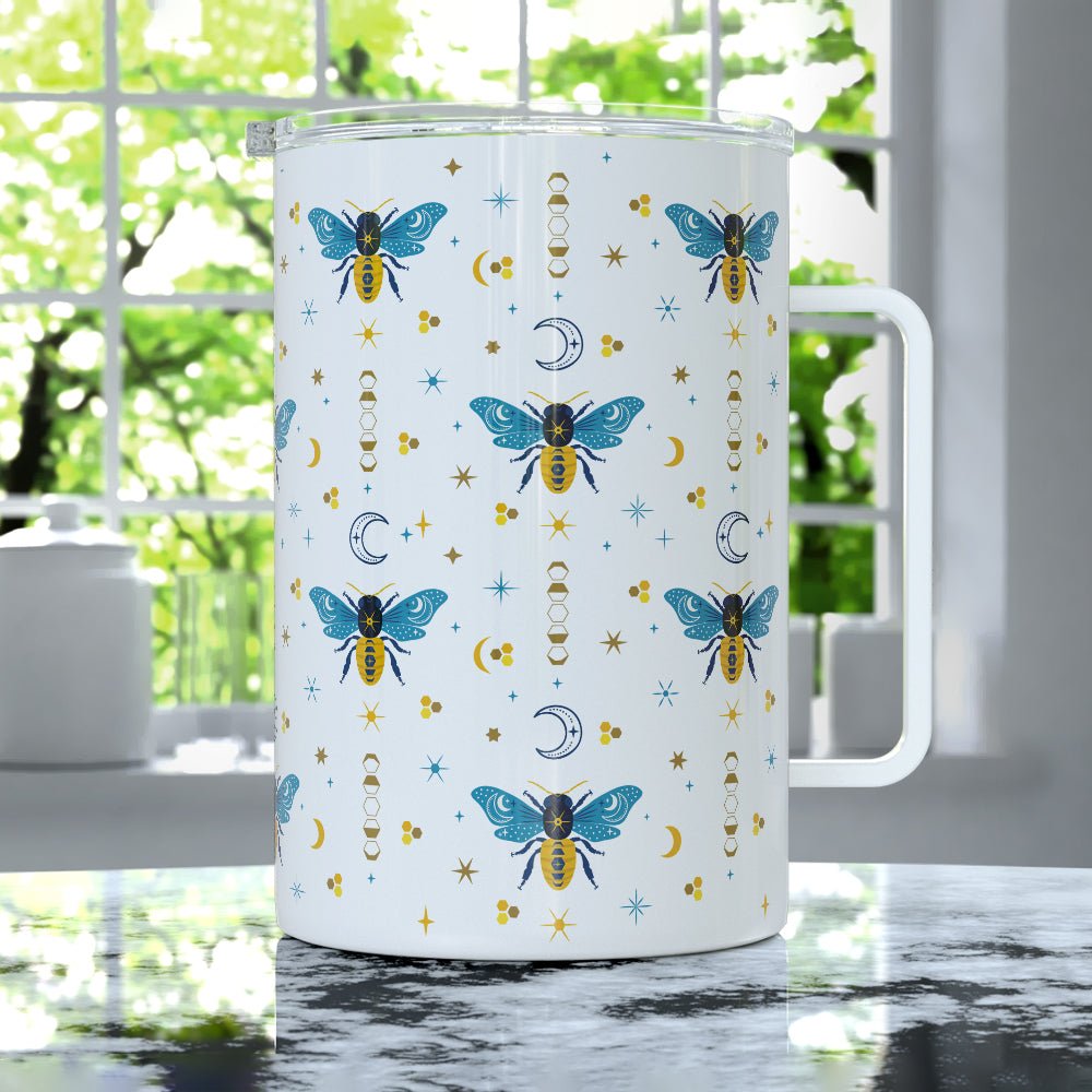 Celestial Bee Pattern Insulated Travel Mug - Loftipop
