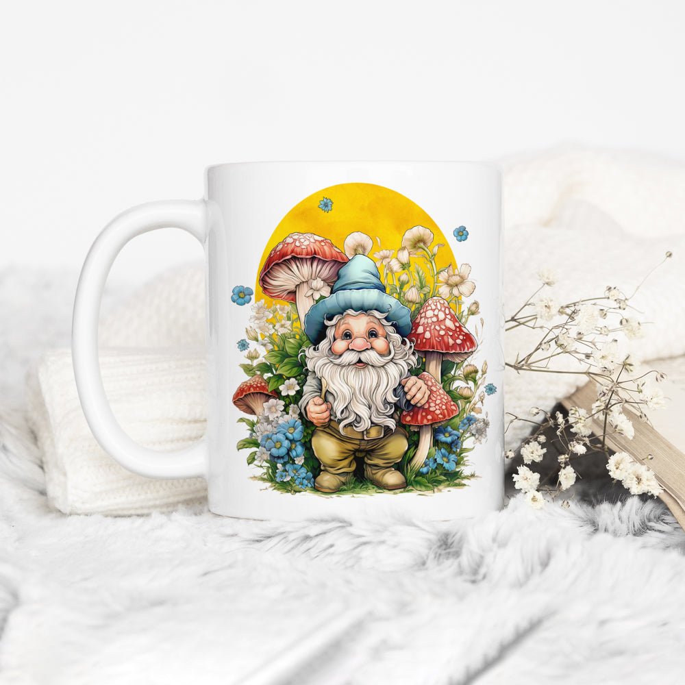 Gnome Mug Cute Be Kind Garden Gnome Ceramic Coffee Cup 11, Size: 11oz, White