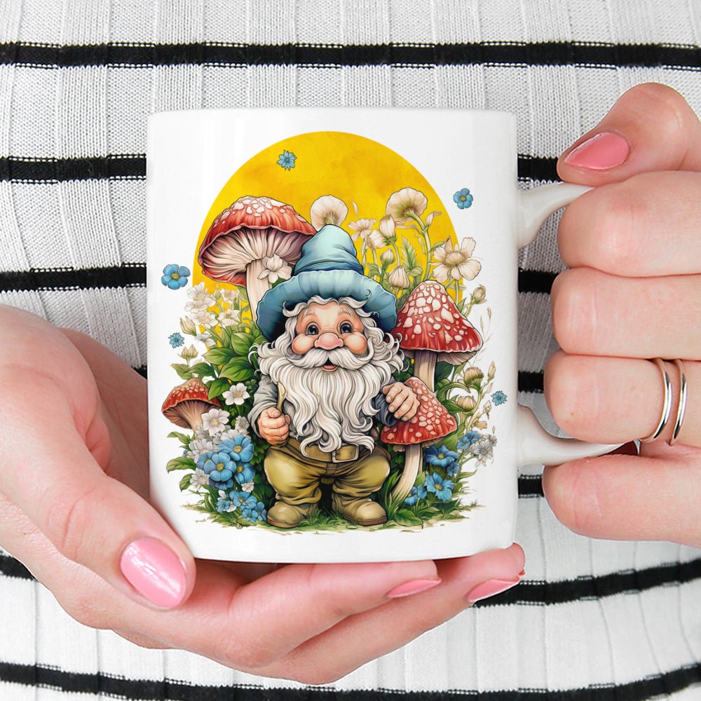 Gnome Mug Cute Be Kind Garden Gnome Ceramic Coffee Cup 11, Size: 11oz, White