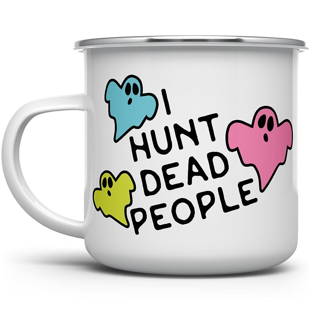 Ghost Hunter Paranormal Investigator Camp Mug with ghosts on it