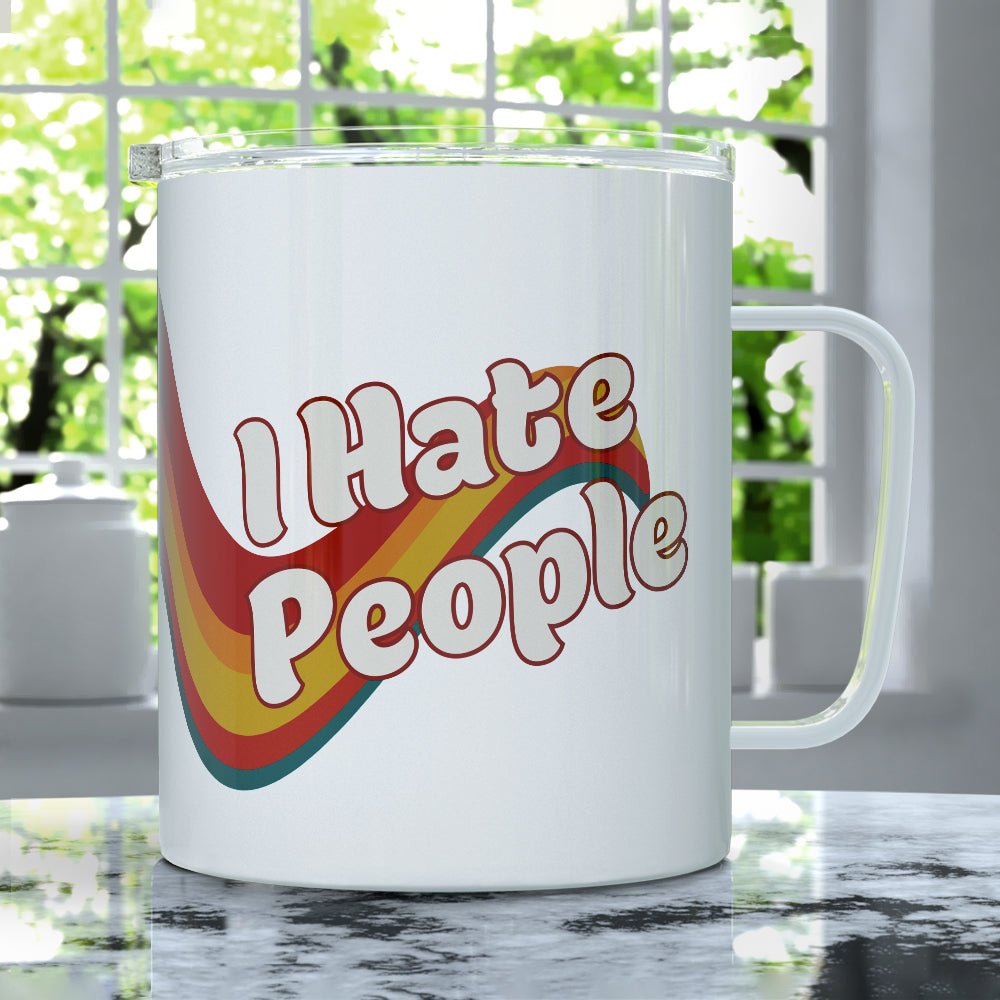 I Hate People Insulated Travel Mug, Funny Mugs