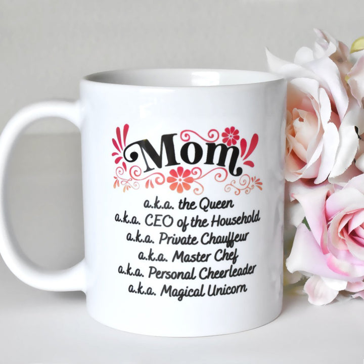 Mom a.k.a Mug with flowers next to it - Loftipop