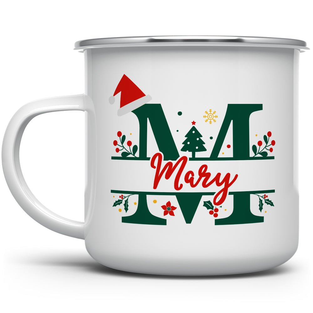 Personalized Christmas Name and Initial Camp Mug - Loftipop