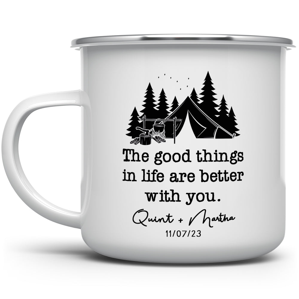 Personalized Couples Camp Mug - The Good Things in Life - Loftipop