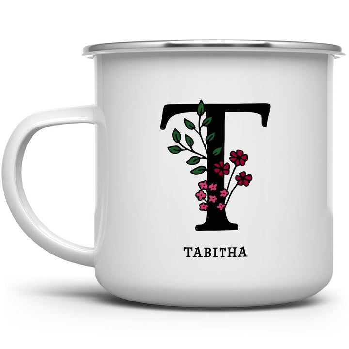 Personalized Name and Initial Camp Mug on a white background - Loftipop