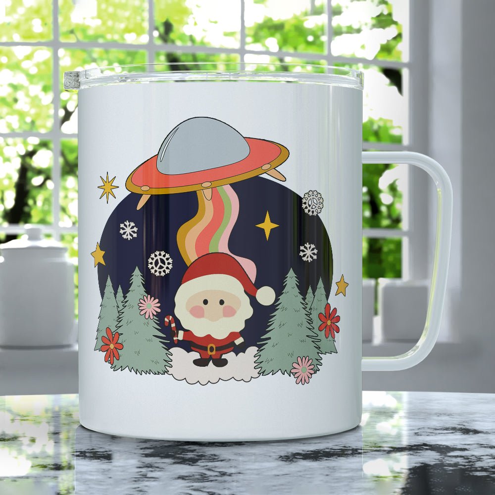 Santa UFO Abduction Insulated Travel Mug - Loftipop