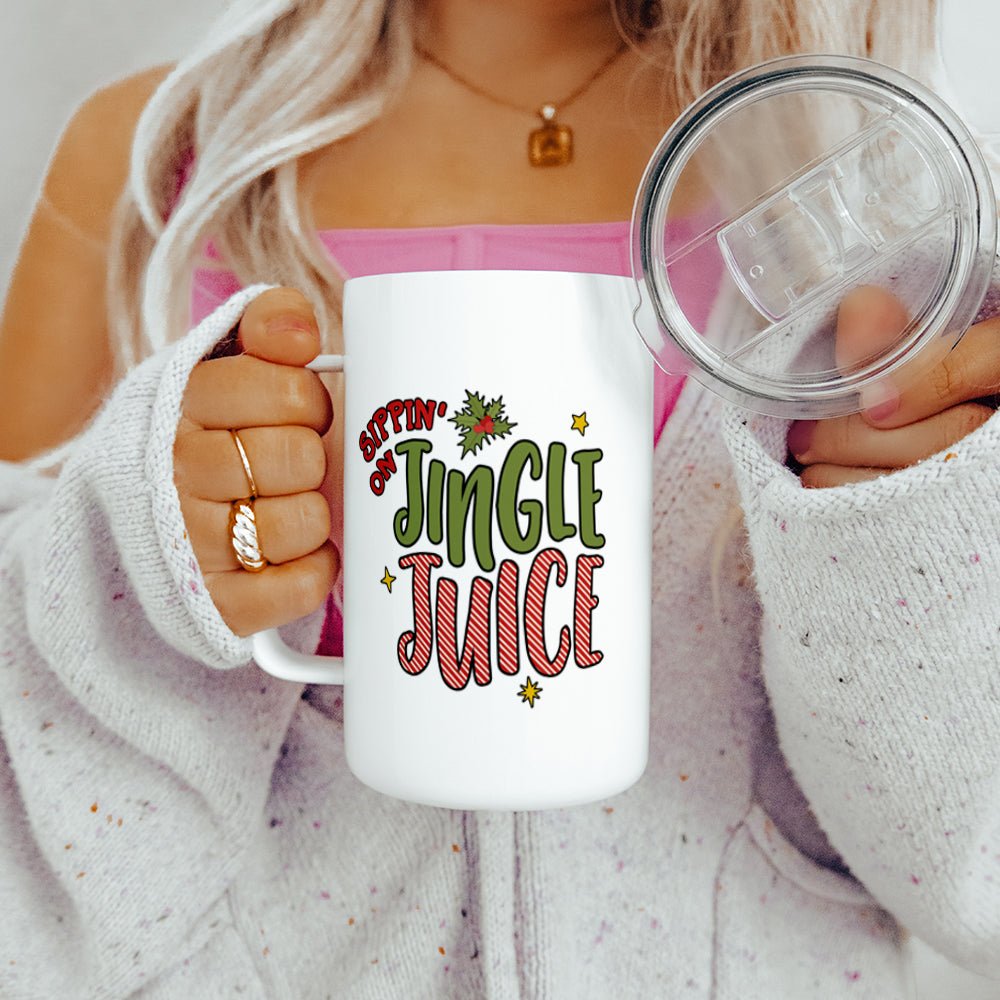 Sippin On Jingle Juice Travel Mug, Funnny Christmas Mugs