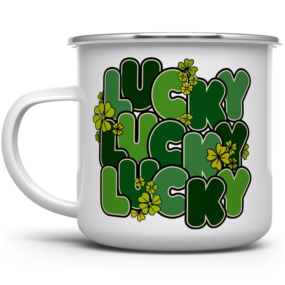 St Patricks Day Retro Lucky Camp Mug - Loftipop
