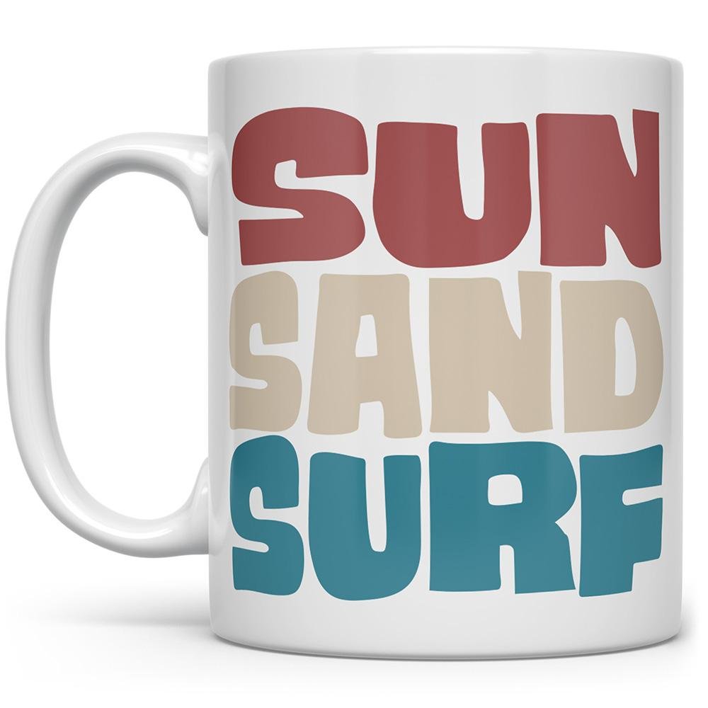 Sun Sand Surf Mug on a white background - Loftipop