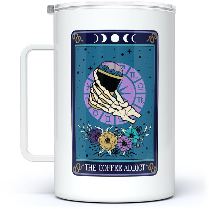The Coffee Addict Tarot Card Insulated Travel Mug - Loftipop