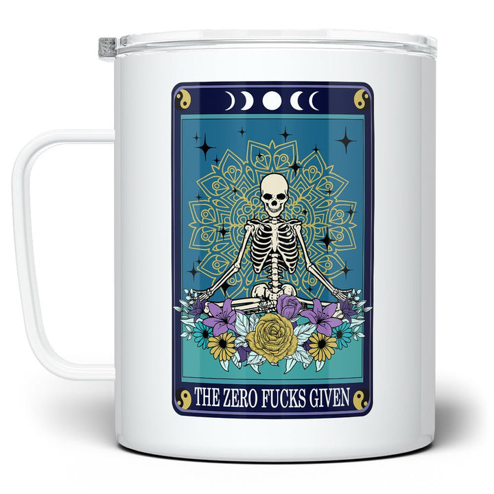 The Zero Fucks Tarot Card Insulated Travel Mug - Loftipop