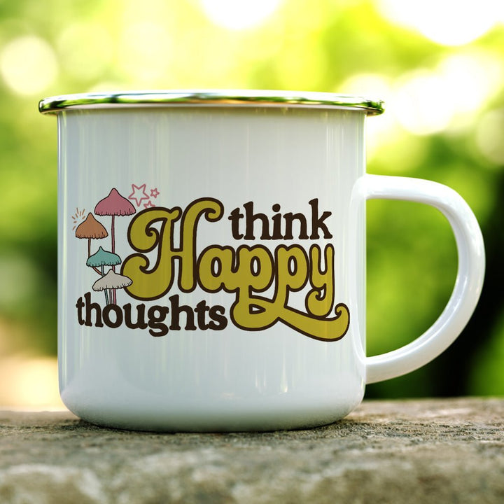 Think Happy Thoughts Camp Mug - Loftipop